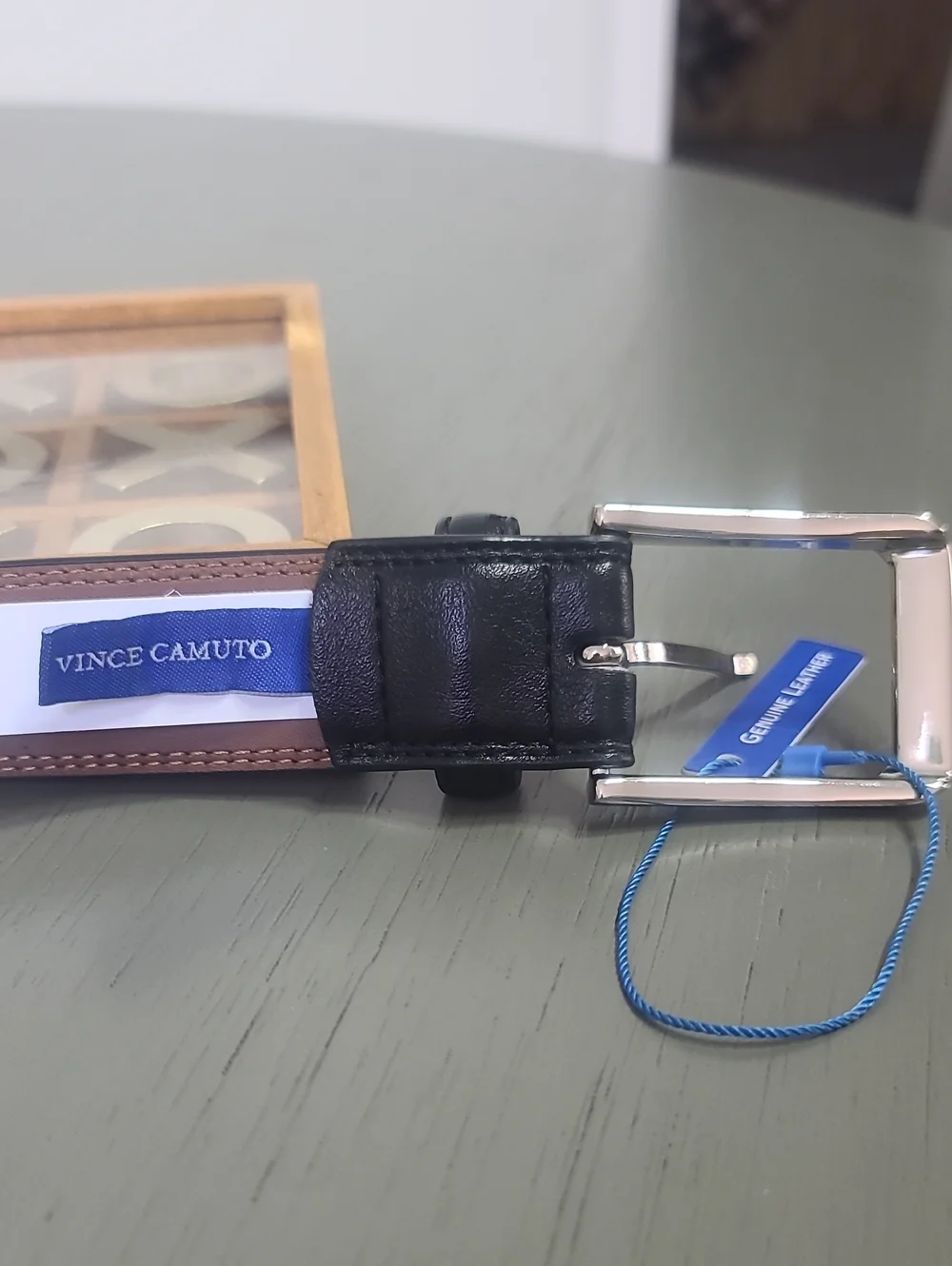 Vince Camuto Classic Black Leather Men’s Belt Size 36